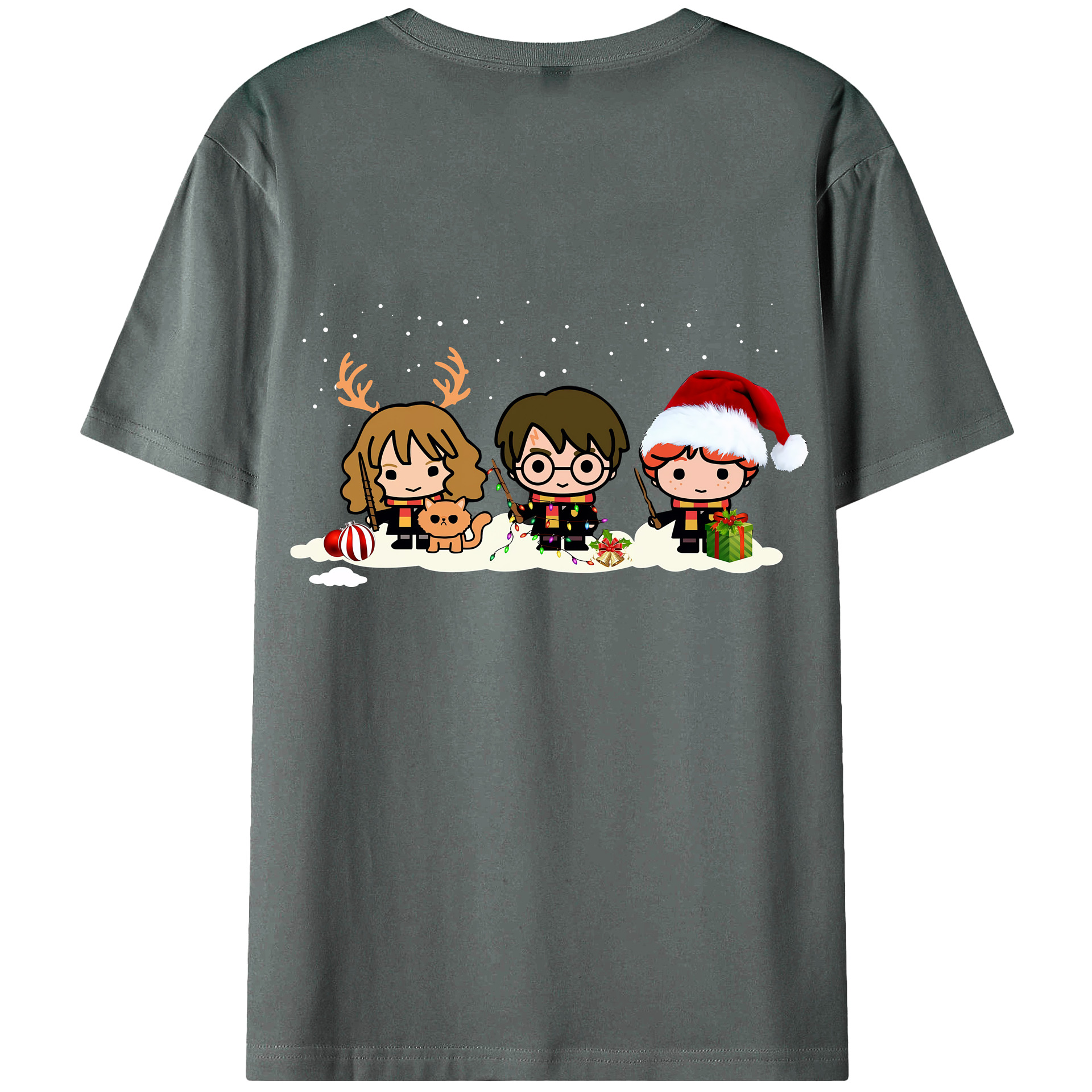 （画像用） Harry Potter ハリー・ポッターシリーズ 綿100％ メンズ半袖Tシャツ（バックプリント） 通気性